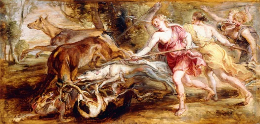 Diana e sua caça às ninfas - um modello,