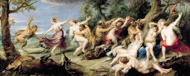 Diana e as suas ninfas surpreendidas por faunos, 1638-40