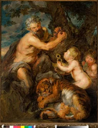 Educação de Bacchus, c.1630-40 (óleo sobre tela)