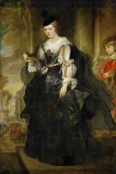 Helene Fourment com carruagem (pintura sobre madeira)
