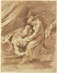 Judite decapitando Holofernes, c.1609-10 (tinta e lavagem sobre papel)