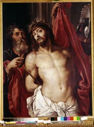 Coroa de espinhos, Ecce Homo (Coroa de espinhos, Ecce Homo). Pintura de Peter Paul (Pierre-Paul) Rubens (ou Peter Paul ou Petrus Paulus) (1577-1640)). óleo sobre madeira