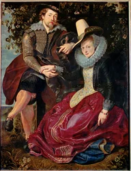 Peter Paul Rubens e Isabelle Brant, a primeira mulher de Rubens (pintura sobre tela)
