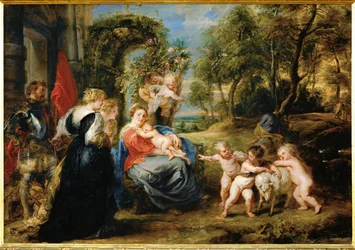Repouso na fuga para o Egito, c.1632-35 (pintura sobre madeira)