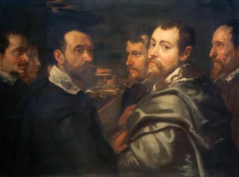 Auto-retrato no círculo de amigos de Mantuan