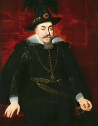 Sigismundo III Vasa, roi de Pologne et de Suede et grand duc de Lituanie - Retrato de Sigismundo III Vasa, Rei da Polónia (1566-1632), de Rubens, Pieter Paul (1577-1640). Óleo sobre tela