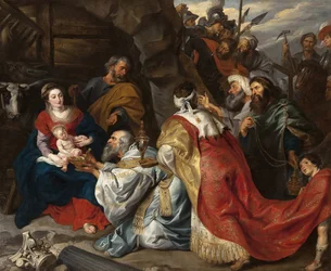 A Adoração dos Magos - Pieter Paul Rubens (1577-1640). Óleo sobre tela, c. 1620. Dimensão : 235x277,5 cm. Eremitério do Estado, São Petersburgo