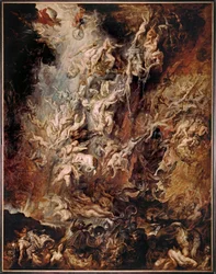 A Queda dos Malditos (pintura sobre madeira de carvalho)