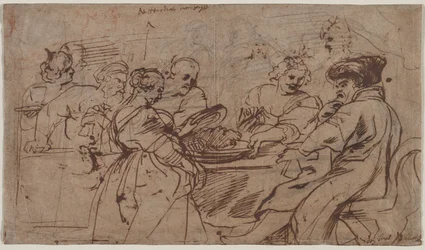 A Festa de Herodes retoma Tomyris com a Cabeça de Ciro verso, c. 1637-1638.