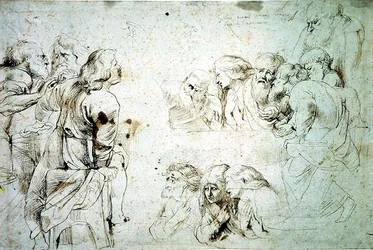 Três Grupos de Apóstolos na Última Ceia (desenho)
