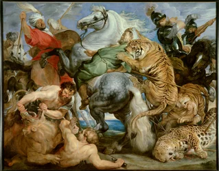 Caça ao tigre, c. 1616, 2,56 x 3,24 m, Rennes, Museu de Belas-Artes
