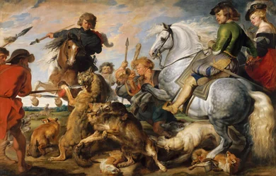 Wolf e Fox Hunt, ca. 1616