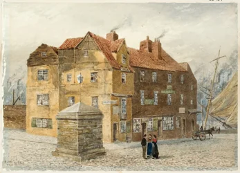 Sandgate (Portland Arms Inn) (lápis e aquarela sobre papel no cartão)
