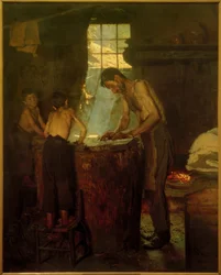 Fabricantes de chapéus de vila italianos. Sora