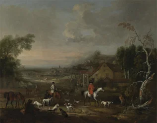O reverendo Jemmet Browne em um encontro de cães de caça, por volta de 1730 (óleo sobre tela)