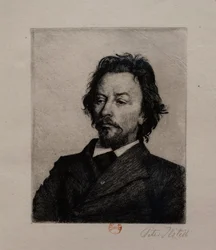Retrato de Vilhelm Hammershoi, c.1899 (gravura)