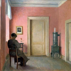 Mulher sentada no interior, 1915