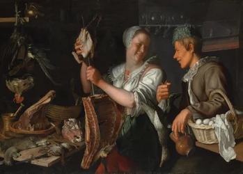 Cena da cozinha, década de 1620.