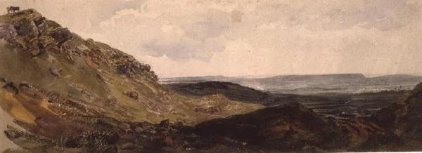 PD.128-1950 Middleham em Wensleydale (aquarela e giz preto sobre papel)