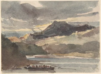 Estudo para «O ferry» - Snowdon visto de Llyn Padran, Norte de Gales