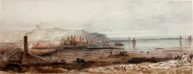 Vista de um Porto, cerca de 1830-1840 (aguarela)