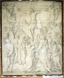 Cristo na cruz. Cartão para os frescos da igreja de São Luís em Munique