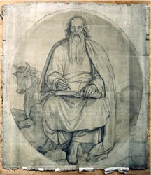 São Lucas Evangelista. Cartão para os frescos da igreja de São Luís em Munique