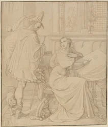 Sete desenhos dos Nibelungos: 3. Traição de Hagen. 1812-17