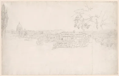 Panorama de fantasia de Roma de São Pedro ao Castel San Angelo