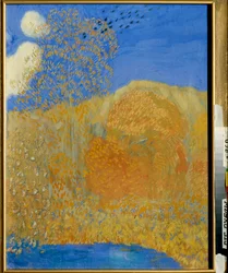 "Terres inondees" (Flood-Lands) Peinture de Pyotr Savvich Utkin (1877-1934) 1908 Dim 72x55,9 cm State Tretyakov Gallery, Moscovo