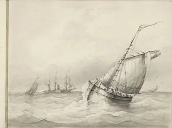 Navios à vela no mar