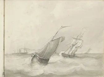 Navios à vela no mar