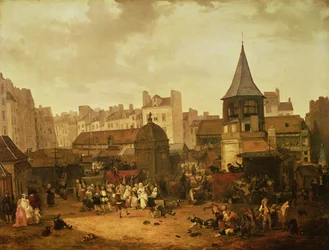 Regozijando-se em Les Halles para celebrar o nascimento de Dauphin Louis da França (1781-89) 21 de janeiro de 1781, 1783