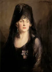 Retrato de Victoria Eugenia de Battenberg (1887-1969), século 20 (óleo sobre tela)