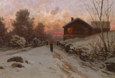 Paisagem de Inverno com casa