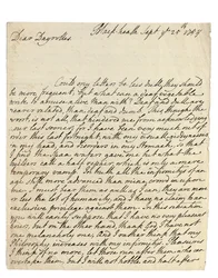 Carta autografada para Solomon Dayrolles, Blackheath, 25 de setembro de 1754 (caneta e tinta no papel)