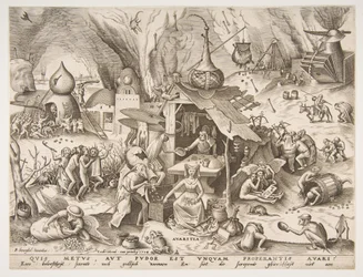 Avareza Avaritia da série Os Sete Pecados Capitais, 1558.