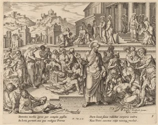 São Pedro curando os enfermos com sua sombra