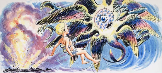 Monstro mítico, ilustração de "The Water Babies" de Charles Kingsley