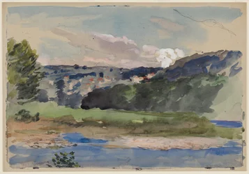 Chepstow (aguarela, lápis e cor de corpo sobre papel)