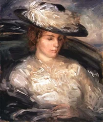 Retrato de Miss Scobell numa cadeira de banho (The Convalescent) (óleo sobre tela)