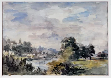 Vista perto de Bridgnorth, c.1925 (aguarela sobre papel)