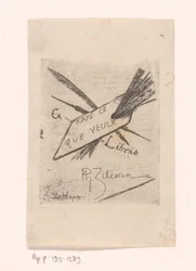 Ex libris com canetas, pincéis e paleta