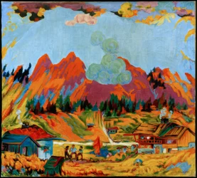 Paisagem com agricultores