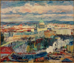 Vista de Potsdam com a Nicolaikirche