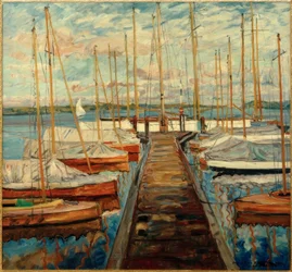 Cais com barcos à vela