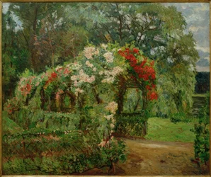 Mandril de rosas no jardim de Richter