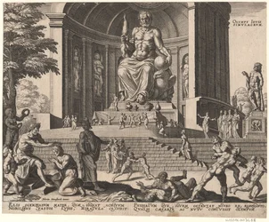 A estátua de Júpiter em Olímpia da série As oitavas maravilhas do mundo Depois de Maarten van Heemskerck, 1572