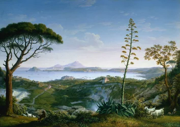 Vista do Golfo de Pozzuoli de Solfatara
