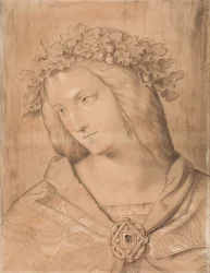 Germania, retrato a meio comprimento, estudo da pintura a fresco (ver figura 23678)